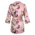 thumbnail image 6 of Dihao Silk Robes for Women Floral Printing Trim Satin Bride Robe 3/4 Sleeve Sexy Kimono Robe Sleepwear Women Solid Color Tie Straps Ice Shreds Taste Fashion Sexy Bathrobe Robe, 6 of 6