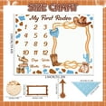 thumbnail image 6 of KABOER Baby Milestone Blanket Set, 51.2" x 39.4" Western Cowboy  Monthly Photo Blanket With Bib ID Tag Felt Markers, Soft Flannel Baby Shower Gift For Boys Or Girls, 6 of 7