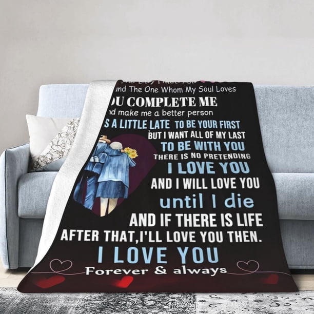 LHSHID To My Love Throw Blanket Soft Fuzzy Fleece Blanket For Couch Bed Living Room Decoration 60x80in