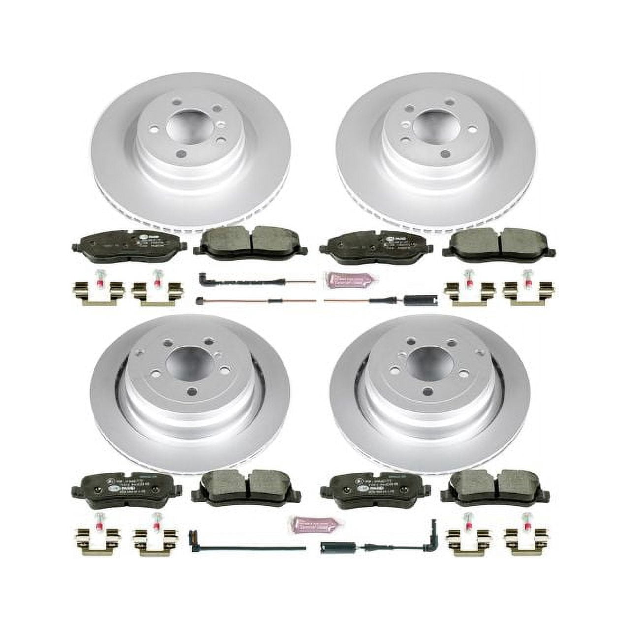 Power Stop Front and Rear Euro-Stop ECE-R90 Certified Brake Pad and Rotor Kit ESK5632