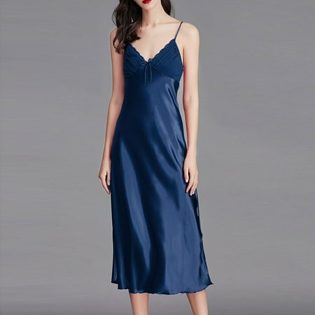 RYDCOT Satin Nightgown for Women Silk Slip Sleep Dress Satin Pajama Dress Camisole Midi Nightdress 2024 V-Neck Silky Negligee Lingerie Dress Sale