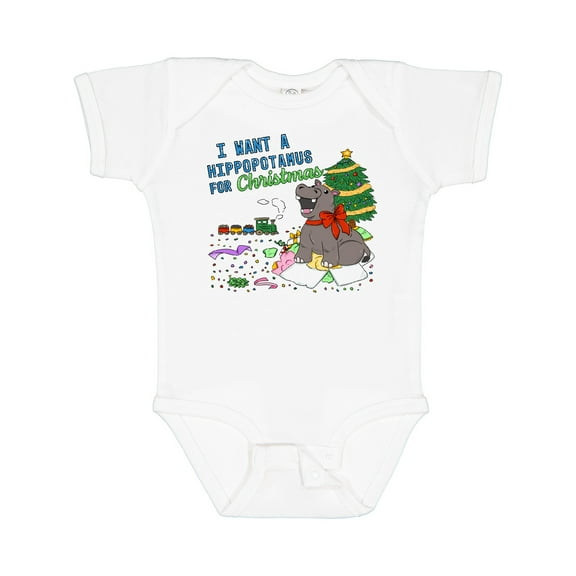 Inktastic I Want a Hippopotamus For Christmas Boys or Girls Baby Bodysuit