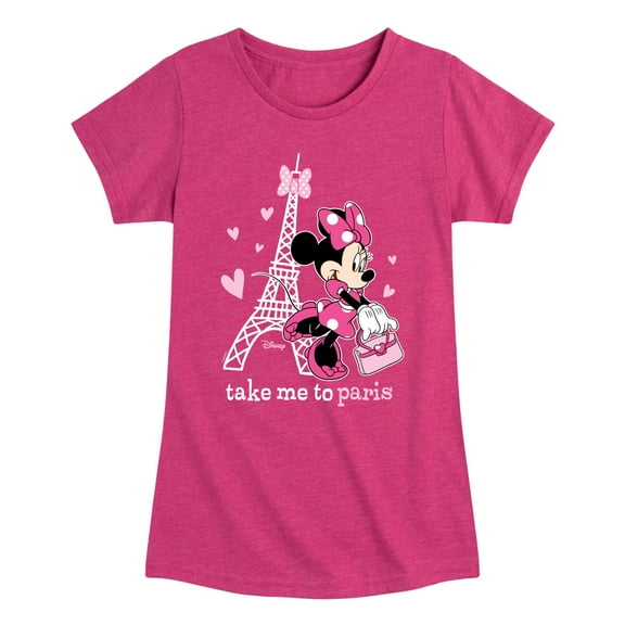 Disney - Mickey & Friends - Minnie Mouse - Take Me to Paris - Toddler And Youth Girls Short Sleeve Graphic T-Shirt
