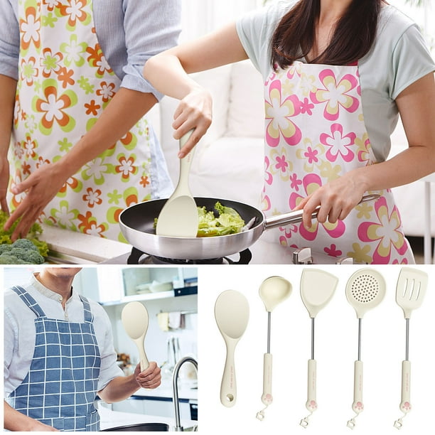 XWSHYW Juegos de Cubiertos Garras Bonitas, Cuchara para Freír de Cocina de Silicona, Espátula, Cuchara Ranurada, Cuchara de Arroz, Utensilios de Cocina Antiadherentes
