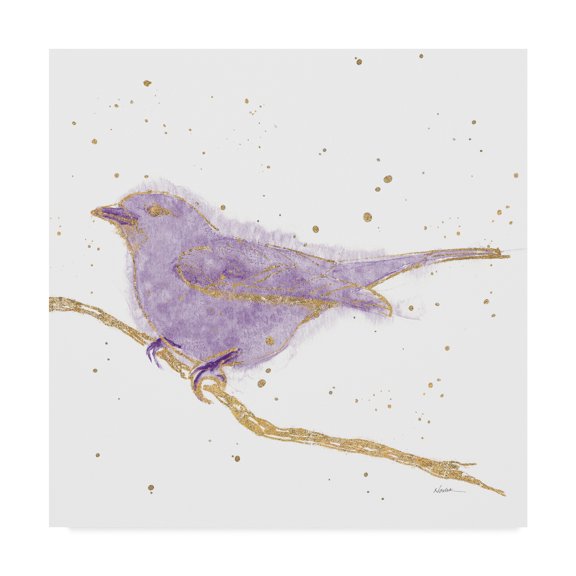 Trademark Fine Art 'Gilded Bird I Lavender' Canvas Art by Shirley Novak