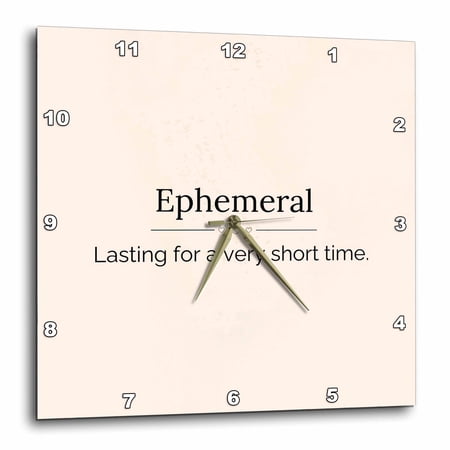 3drose, Ephemeral and Its Meaning Typography, 15x15 Wall Clock