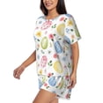 thumbnail image 2 of Wukai Easter Egg3 Women's Pajama Set,Short-Sleeve Top and Shorts with Elastic Waistband and Pockets for Loungewear, Yoga, and Casual Wear-Medium, 2 of 8