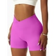 thumbnail image 4 of Sociala Women's Workout Gym Shorts Booty V Cross Yoga Biker Shorts, 4 of 6