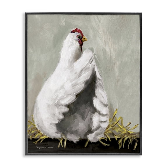 Stupell Industries Rustic Lodge Country Hen Farm Animal Black Framed Giclee Art, 11 x 14, by Stephanie Workman Marrott