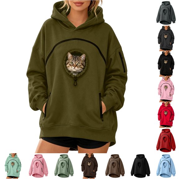 Pet Pouch Hoodie Cat Hoodie with Pouch Pull Pocket for Dogs & Snack Hoodies