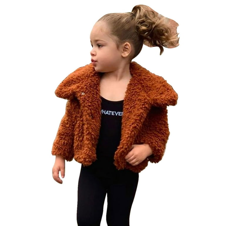 Cute Kid Jackets Girls Winter Coats Size 7 8 Toddler Kids Baby Girls Boys Jacket Fall Winter Solid Cardigans Fuzzy Lightweight Jackets Warm Coats