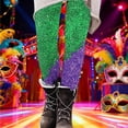 thumbnail image 5 of Lorytime Women Leggings Carnival Stripe Mardi Gras Pants Stretchy Elastic Waist Vacation Tights Trousers Running Outwear, 5 of 6