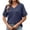 Navy, variant on Womens T Shirt Floral Lace Trim Short Sleeve Loose Fit Solid Color Womens Athletic Tops,Navy,XL,Navy,XL