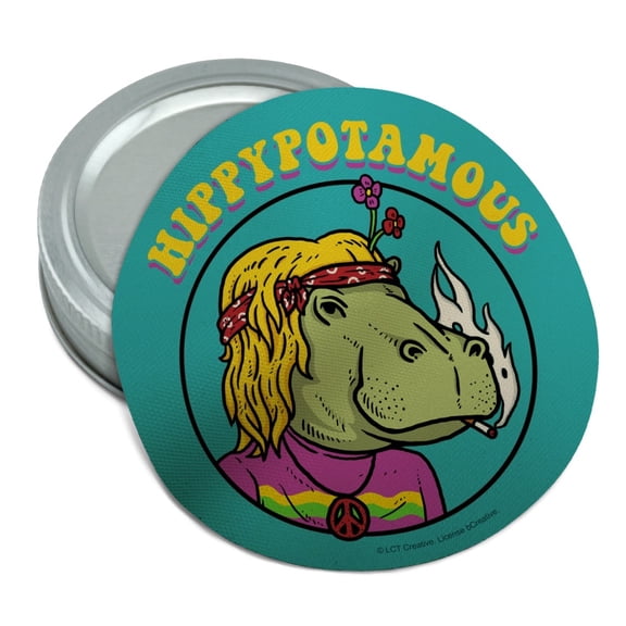 Hippypotamous Hippy Hippo Funny Humor Round Rubber Non-Slip Jar Gripper Lid Opener