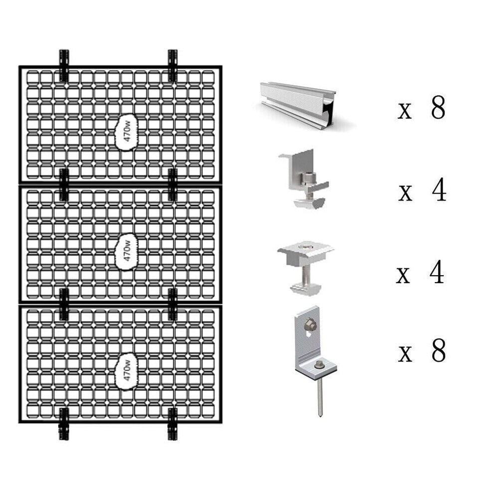 Solar Panel PV Profile Alu Mounting Rail Flat Roof Metal Roof Solar Rail