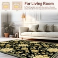 thumbnail image 2 of ODIKA 6'x9' Machine Washable Non-Slip Area Rug, Timeless Black Floral Elegance High Traffic Rug, Gold, 27154, 2 of 7