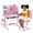 Pink #3, variant on Floseru Kids Desk and Chair Set for 6-12, Hight Adjustable Study Table, Table for Kids with Bookshelf and Drawers, Bedroom Desk for Boys and Girls