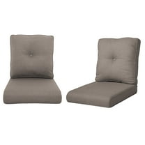 Planntonneo Outdoor Wicker Furniture Cushion Set, 25 x 22 x 4 Deep Seat Patio Chair Cushions, Dark Grey, 2 Sets