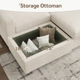 thumbnail image 5 of Marrber 106.2” U-Shaped Sectional Sleeper Sofa with Pull Out Bed & Reversible Storage Ottoman, Modular Sofa Bed for Living Room, Corduroy Beige, 5 of 12
