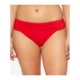 thumbnail image 6 of BLEU Women's Red Stretch Sarong Lined Ruched Waistband Full Coverage Hipster Swimsuit Bottom 14, 6 of 10