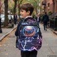 thumbnail image 6 of CHAQLIN Lightning Storm Print Breathable Padded Strap Bookbag with Side Pockets Large Capacity Shoulder Bookbag, Multi-Pocket 17 Inch School Bag for Travel Elementary School, 6 of 9