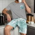 thumbnail image 2 of GERsome Men's Pajamas Sets Short Sleeve Crewneck Tops and Shorts Lounge Sets 2 Piece Summer Sleepwear M-3XL, 2 of 7