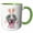Green/White, variant on 3drose, an Easter Weimaraner Dog in Sweet Bunny Ears with Pink Bow, 15oz Two-tone Red Mug