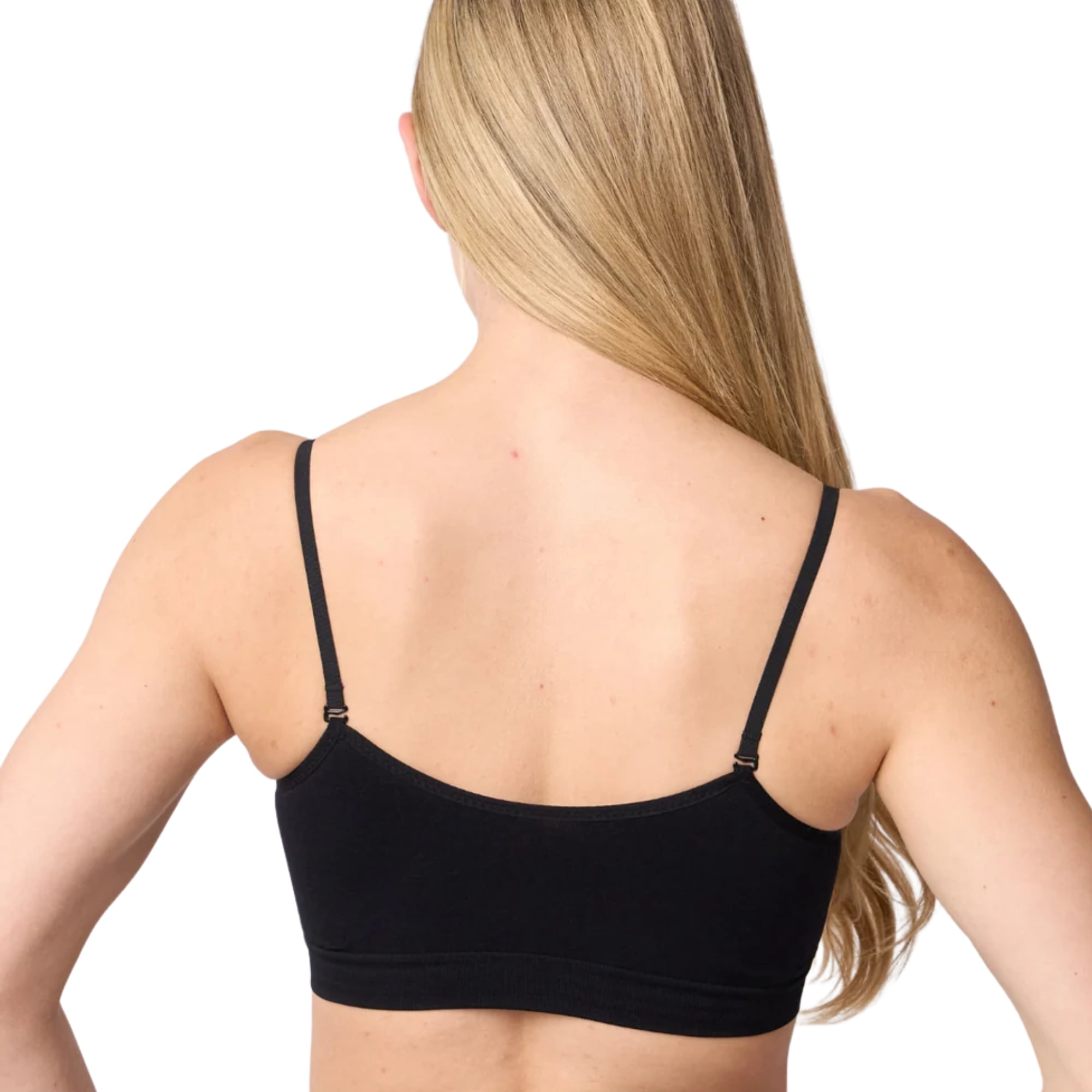Coobie Seamless Bras for Women No Underwire Scoopneck Cami Bra 9012,Black,One Size