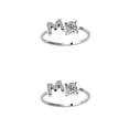 thumbnail image 2 of Minnieouse Anillo abierto con letras mayúsculas, anillos de compromiso seguros para interiores y exteriores, casa, viajes, oficina, joyería Letra M 2piezas, 2 of 6