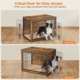 thumbnail image 4 of Yaheetech 37.8" W Industrial Dog Crate Furniture with Anti Skid Plush Mat, Rustic Brown, 4 of 10