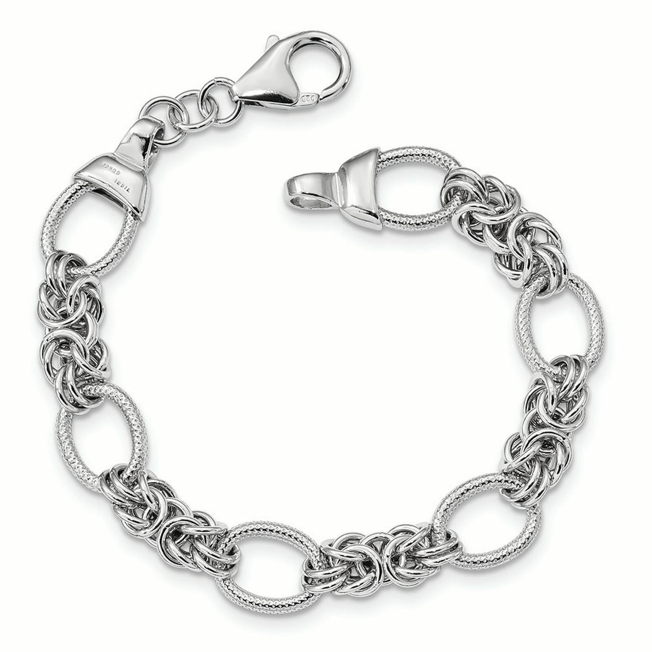 7.5 Sterling Silver 12.8 MM Polished Infinity Symbol Fancy Link Bracelet