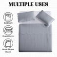 thumbnail image 3 of Ameha 3 Piece Quilt Set Chevron Embossed Bedspread Reversible Ultrasoft Microfiber Adult Bedding Silver Color King, 3 of 9