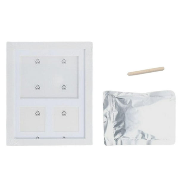 Kit de huellas de bebé DIY, marco de fotos para guardería, marco de recuerdo para regalo ideal Blanco