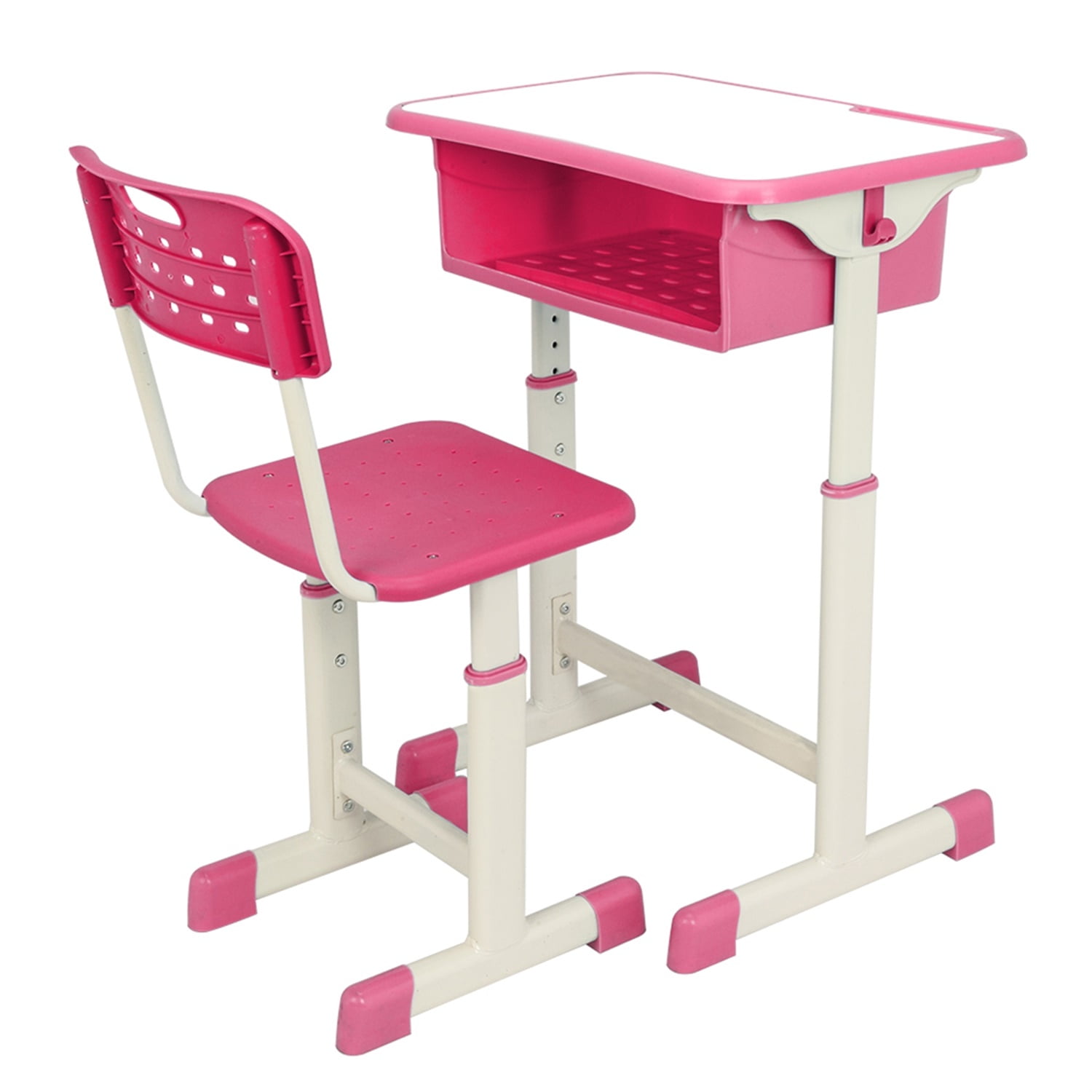 Kids Study Desk with Storage, Children School Study Table with Height Adjustable for 3-8 Years Girls Boys (Pink) Kids Study Desk with Storage, Children School Study Table with Height Adjustable for 3-8 Years Girls Boys (Pink)