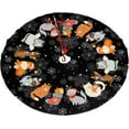 thumbnail image 2 of Black Cat Christmas Tree Skirt Gorgeous for Xmas Party Ornaments Holiday Decoration Accessory 48", 2 of 6