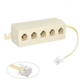 thumbnail image 4 of Chenyang CY 5 Way Outlet 6P4C RJ11 RJ12 TelePhone Phone Modular Jack Line Splitter Adapter Beige 1-in-5-out Adapter, 4 of 7