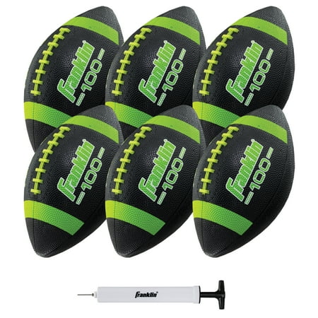 UPC: 0025725530076 | Franklin Sports Junior Size Rubber Footballs  6 Pack Deflated with Pump