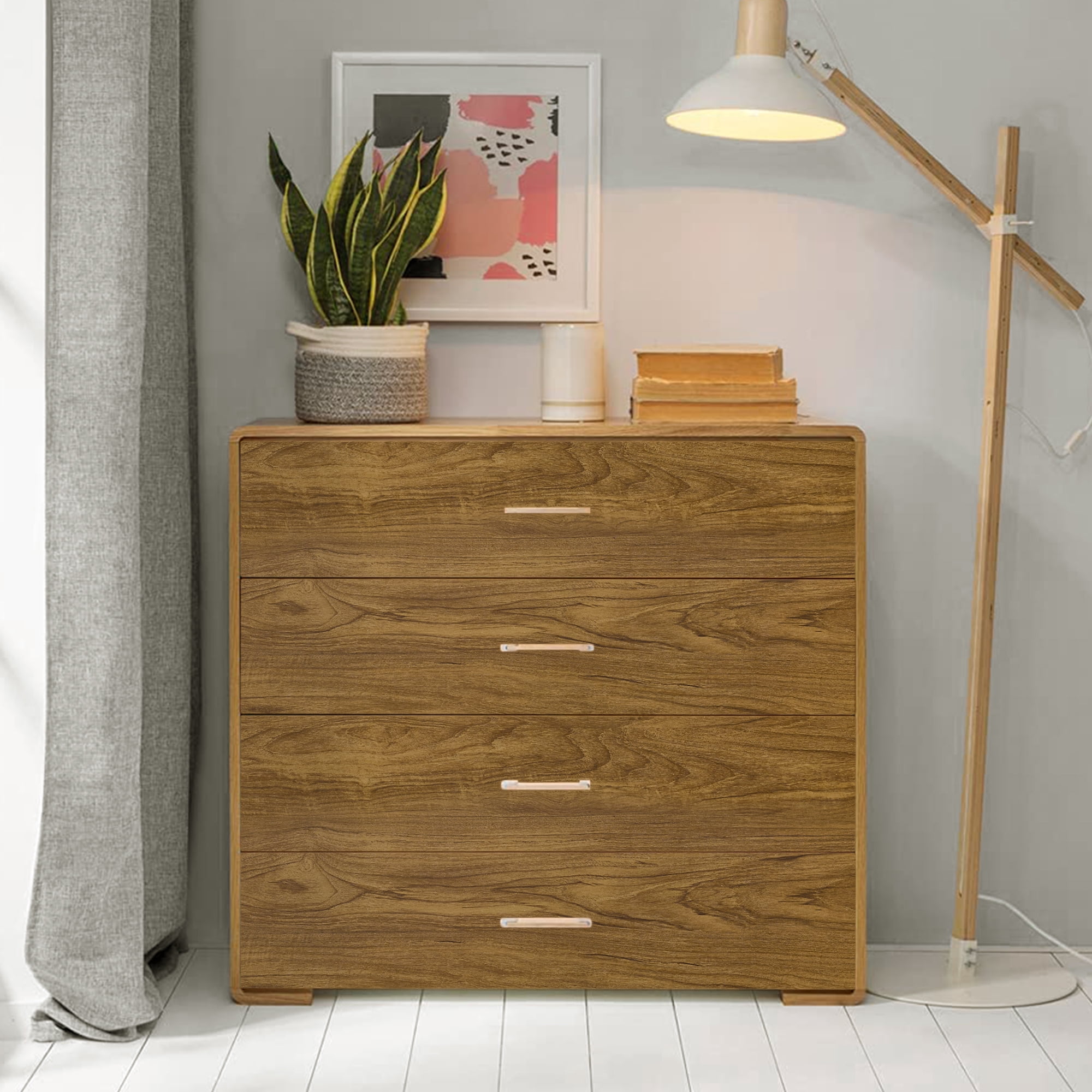 (4 pack) UMIGGEE Wood Grain Wallpaper 15.7" x 118" Peel and Stick Wallpaper Vinyl Film Self Adhesive Removable Brown Decor Wall Paper for Cabinet Drawer Shelf Liner Easy to Clean