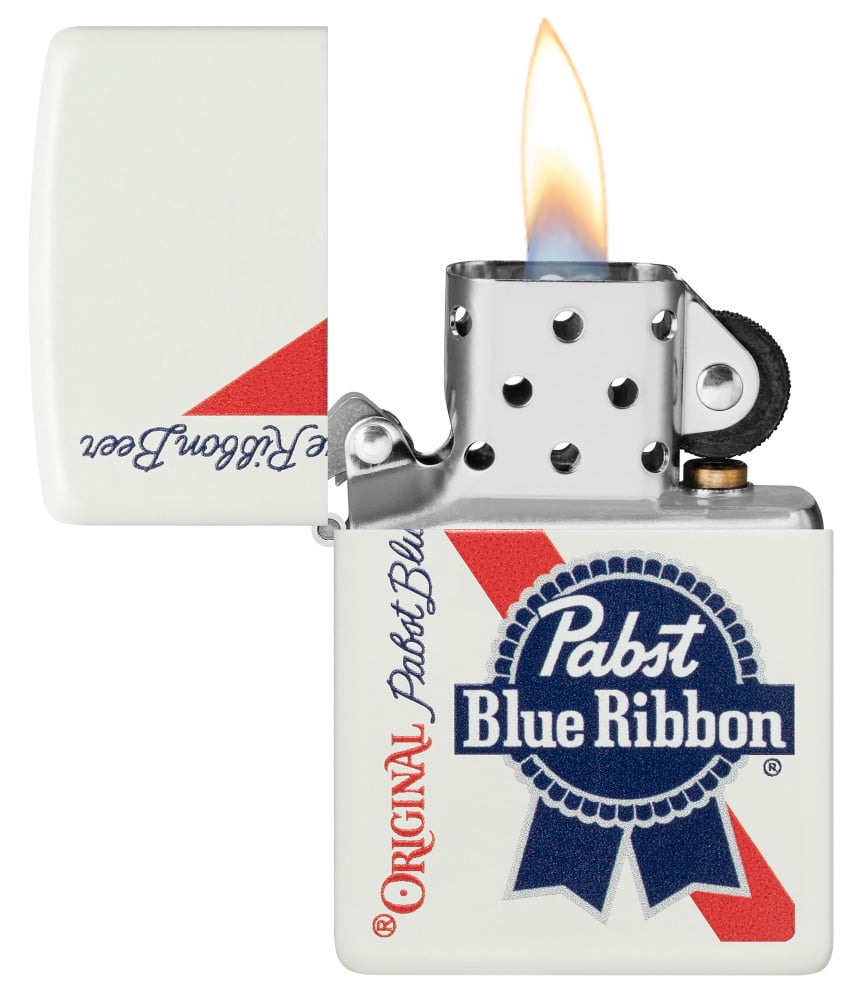Zippo 48746 Pabst Blue Ribbon Design White Matte Windproof Zippo 48746 Pabst Blue Ribbon Design White Matte Windproof
