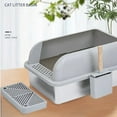 thumbnail image 2 of Enclosed Sides Stainless Steel Cat XL Litter Box Keep Litter In the Pan, 2 of 17