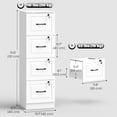 thumbnail image 3 of HOMCOM 4 Drawer File Cabinet with Lock, Vertical Filing Cabinet, White, 3 of 10