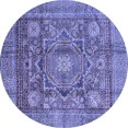 thumbnail image 1 of Ahgly Company Machine Washable Indoor Round Abstract Blue Modern Area Rugs, 7' Round, 1 of 4