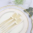 thumbnail image 2 of Efavormart 24 Pack | 7" Gold Modern Hollow Handle Design Plastic Forks, Disposable Utensils, 2 of 10