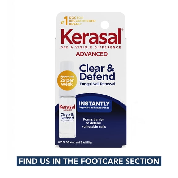 Kerasal Advanced Clear & Defend Fungal Nail Renewal –Better-Looking Nails after 1 Use, Apply 2x Weekly, 0.13 fl oz | HSA/FSA Eligible