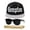 Black/Grey, variant on Compton 80s Rapper Costume Kit Flat Bill Hat w Sunglasses, Chain - Black