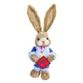 thumbnail image 4 of yuksok Easter Bunny Figurine 13.8Inches Straw Rabbit Statue for Cabinet Table Decor H, 4 of 9