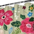 thumbnail image 3 of Boho Floral Shower Curtain 72x72 Inches - Tropical Leaves, Vintage Botanical Print, Waterproof Fabric for Chic Bathroom Decor, Modern Farmhouse & Bohemian Style, 3 of 5