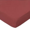 SheetWorld Fitted 100% Cotton Percale Play Yard Sheet Fits BabyBjorn Travel Crib Light 24 x 42, Solid Burgundy Woven