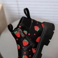 thumbnail image 6 of Girls Cute Ankle Boots Strawberry Printed Side Zipper Booties Kids Comfy Platform Non-Slip Short Boots Black 10 Little Kids, 6 of 7