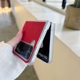 thumbnail image 5 of Dteck for Samsung Galaxy Z Flip 4 5G Case, PU Leather + Hard PC Shell Ultra Thin Slim Durable Protective Phone Case Cover for Samsung Galaxy Z Flip 4 5G 2022, Red, 5 of 7